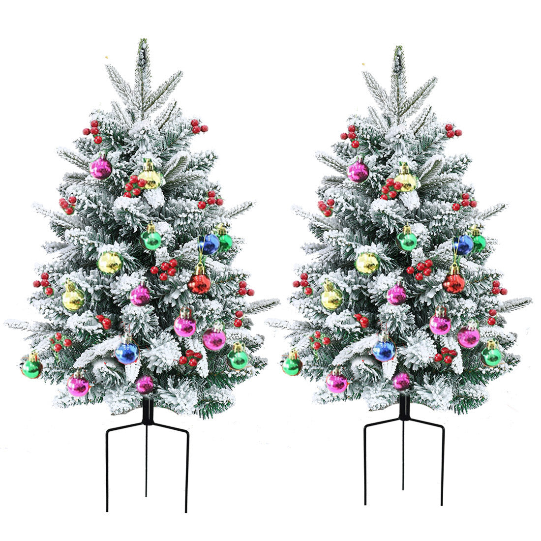 Avelena | Weihnachtliche Urnen-Deko mit LED-Lichtern | Realistische Tannenzweige & Beeren | Innen- und Außenbereich
