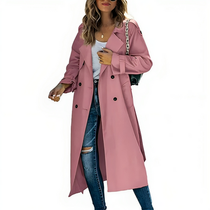 Elegante trenchcoat met dubbele rijen knopen voor vrouwen