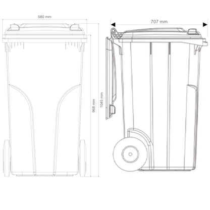 Avelena | Behälter Eimer für Abfall und Müll Atesty Europlast Österreich Braun 240L Bio.