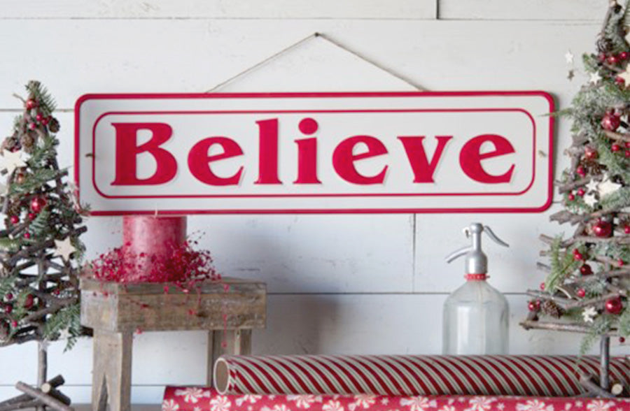 Avelena | Geprägtes Metall Believe Schild