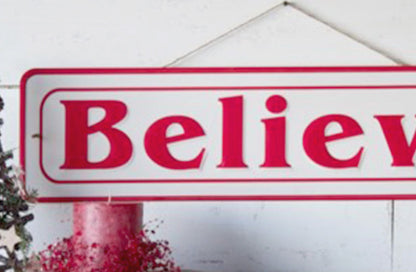 Avelena | Geprägtes Metall Believe Schild