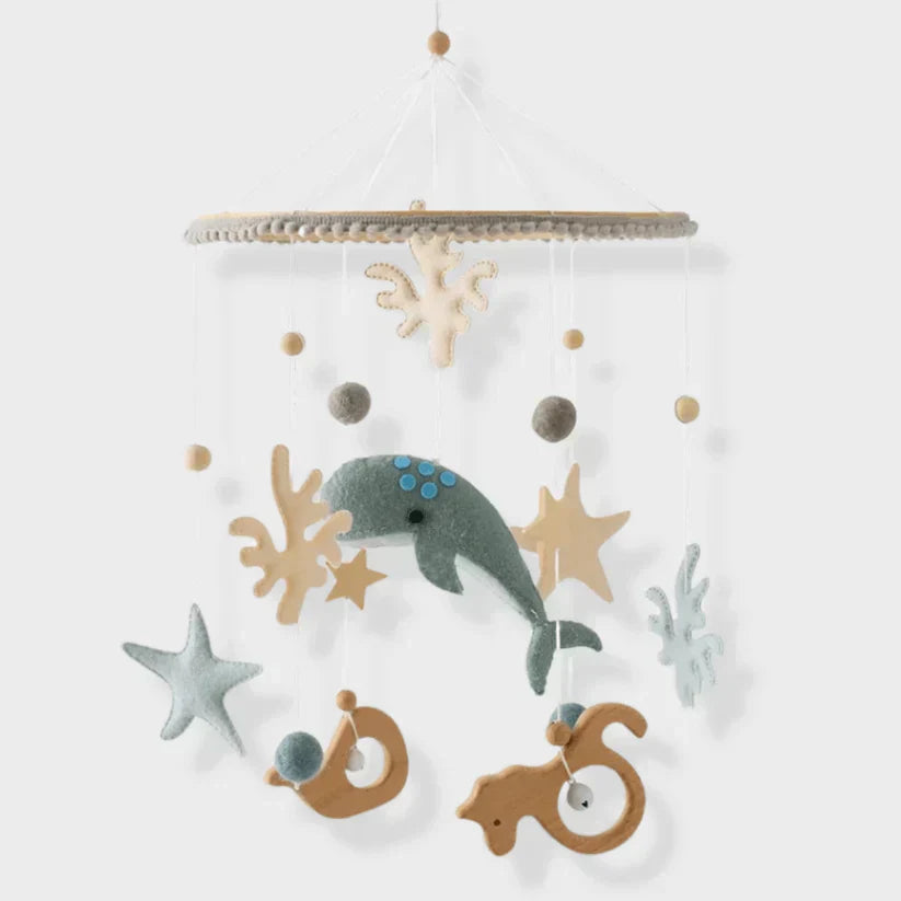 Avelena | SkyWhirl – Beruhigendes Holzspielzeug-Mobile ohne Batterie | für Baby