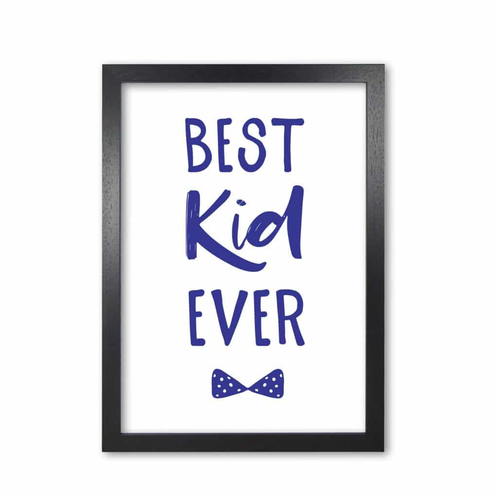 Avelena | Best Kid Ever Navy Rahmen Kinderzimmer Wandkunst Druck