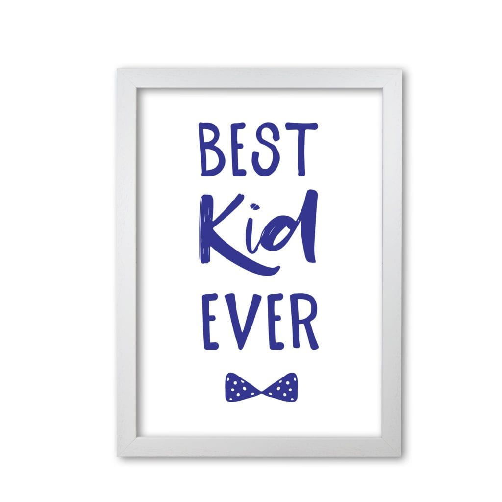 Avelena | Best Kid Ever Navy Rahmen Kinderzimmer Wandkunst Druck