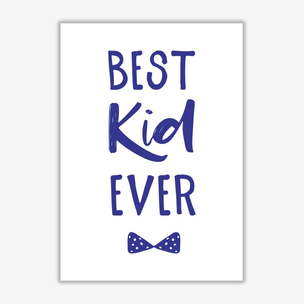 Avelena | Best Kid Ever Navy Rahmen Kinderzimmer Wandkunst Druck