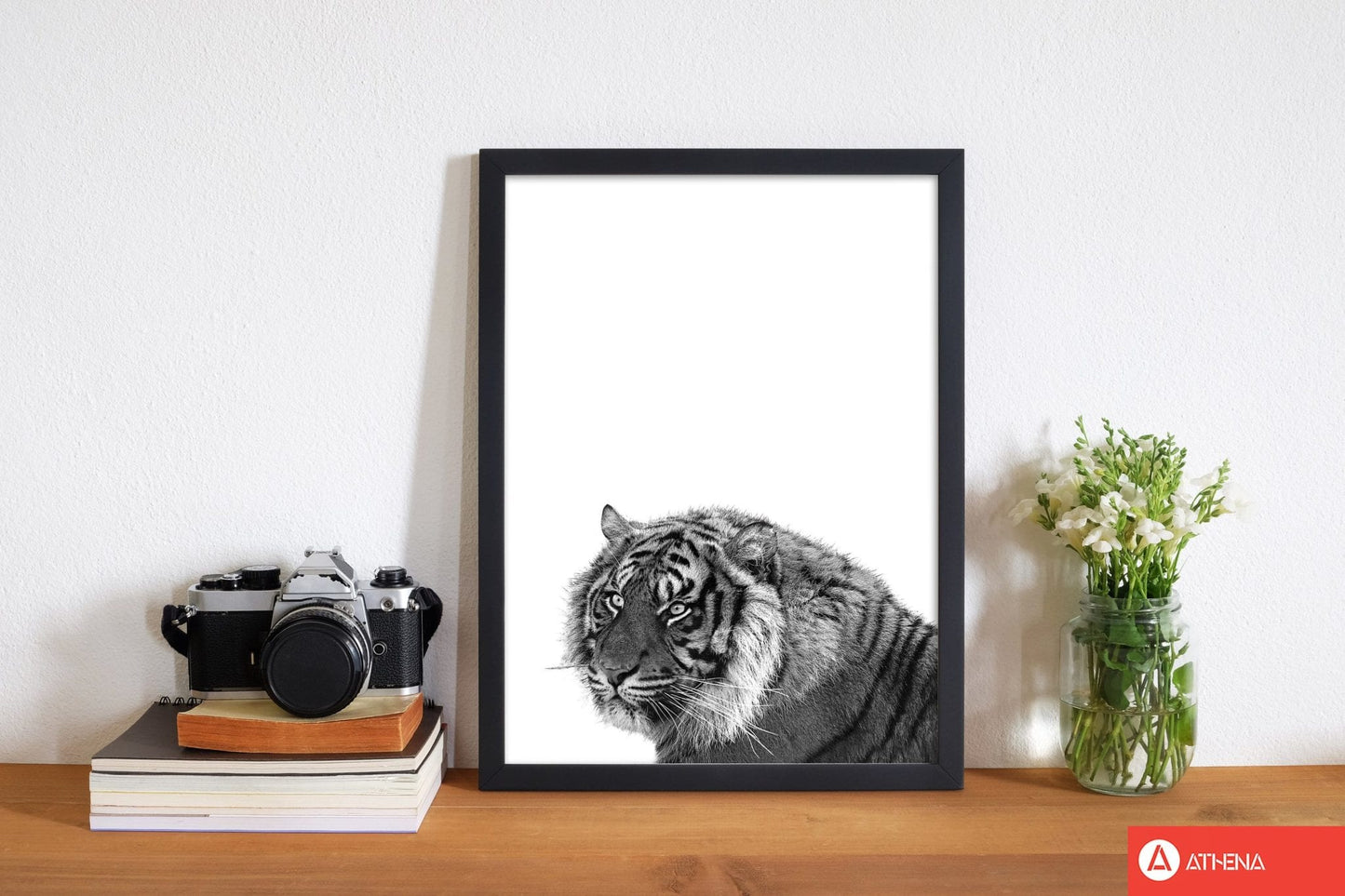 Avelena | Schwarz und Weiß Tiger Moderne Druck Tier Kunstdruck