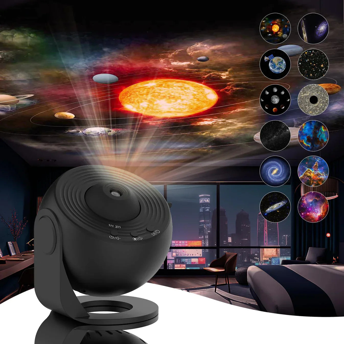 Avelena | Galaxyprojektor 360 Grad Rotierendes Galaxie Nachtlicht