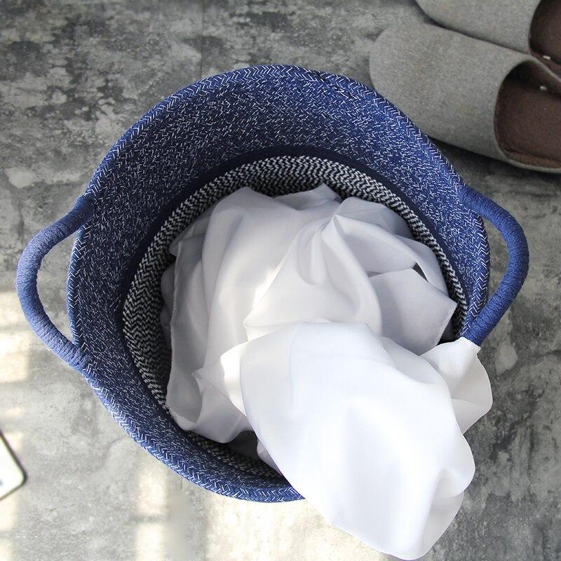 Avelena | CoastalNest Aufbewahrungskörbe mit Griffen | Blaue Küsten-Dekokörbe | Funktionale & Stilvolle Organisation