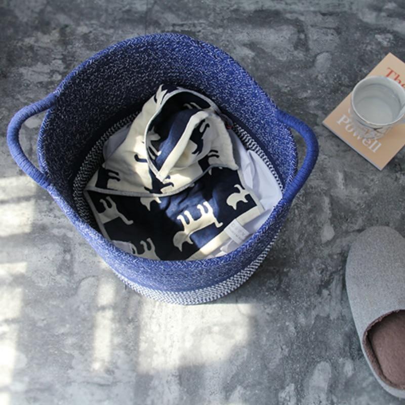 Avelena | CoastalNest Aufbewahrungskörbe mit Griffen | Blaue Küsten-Dekokörbe | Funktionale & Stilvolle Organisation