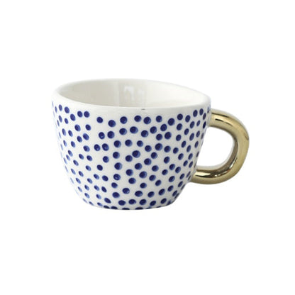 Avelena | Tasse mit abstraktem geometrischem Muster und goldenem Henkel