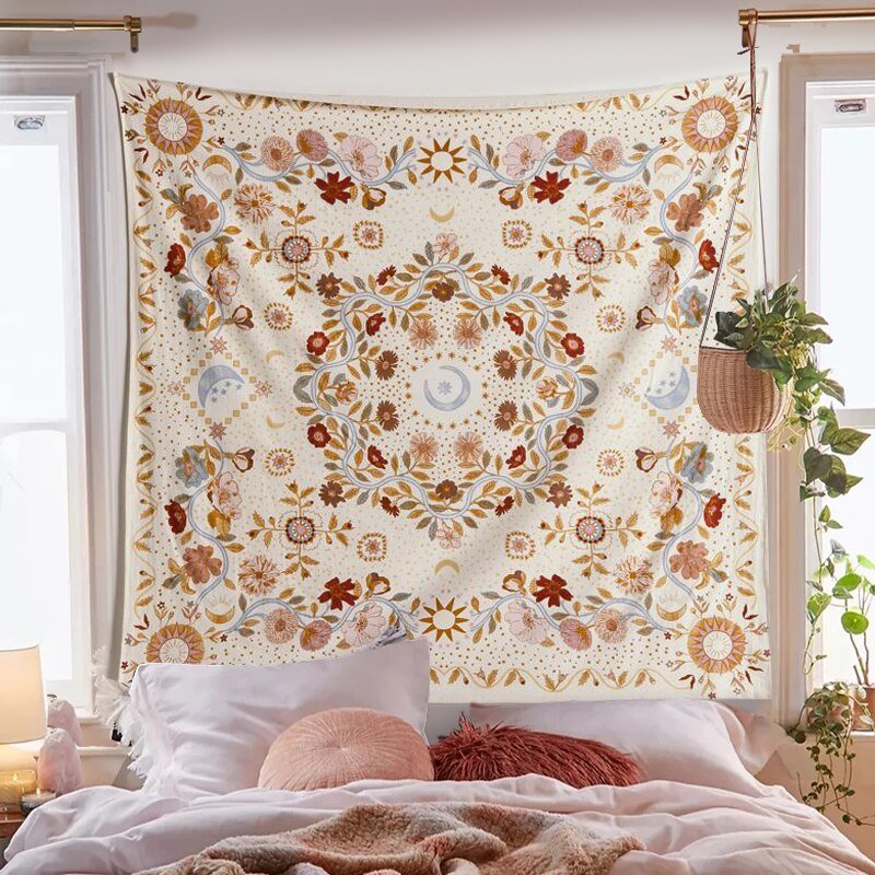 Avelena | Botanische himmlische Wandteppich