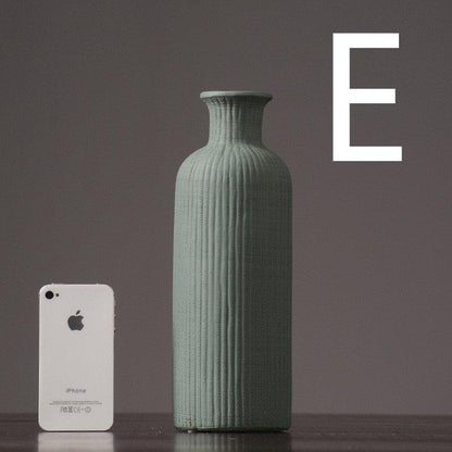 Avelena | Braun Beige Grau Keramik Blumenvase Topf │ Wohndekoration Artikel