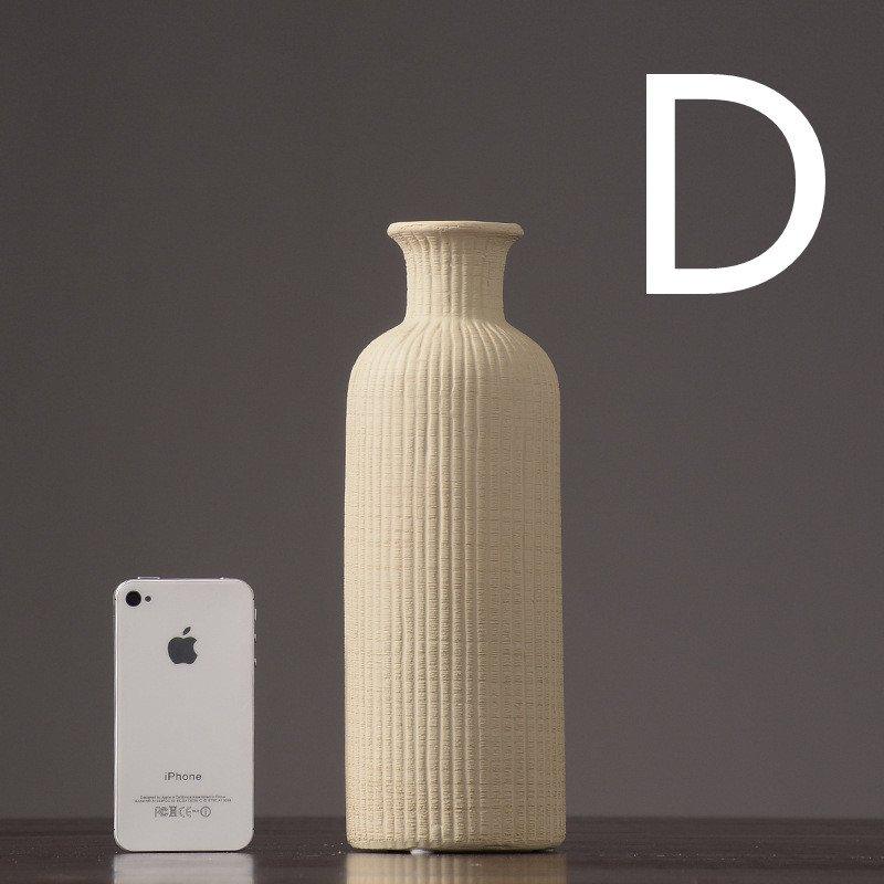 Avelena | Braun Beige Grau Keramik Blumenvase Topf │ Wohndekoration Artikel