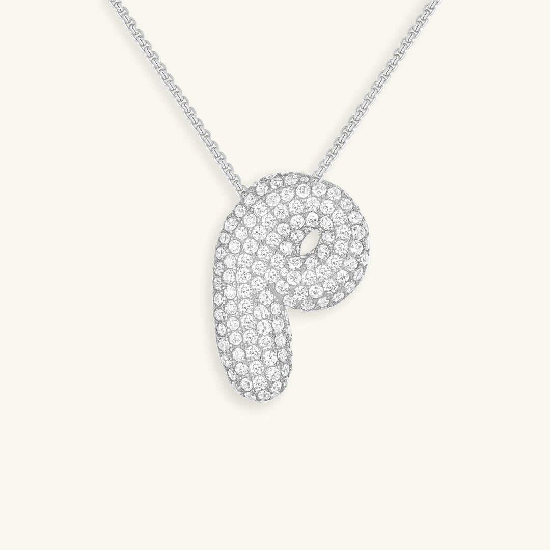 Avelena | Bubble Initial-Diamant-Halskette
