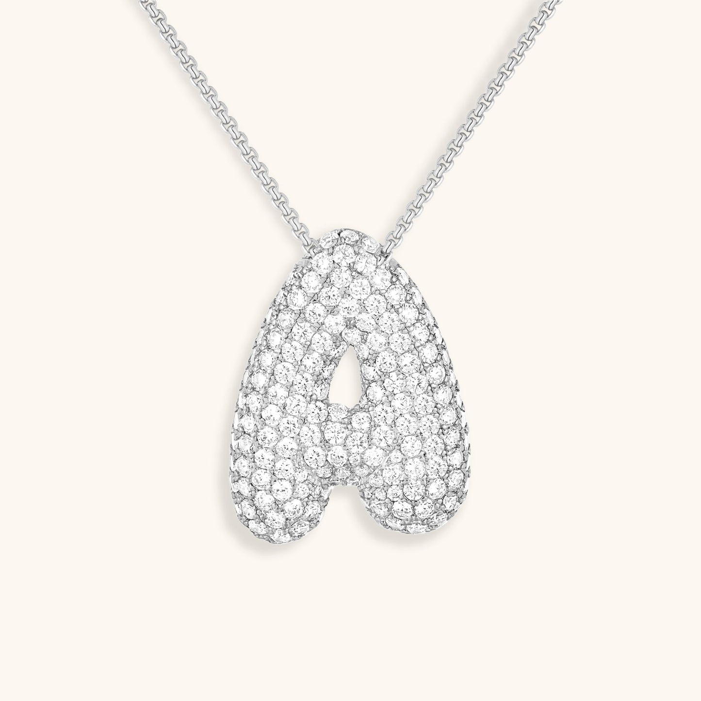 Avelena | Bubble Initial-Diamant-Halskette