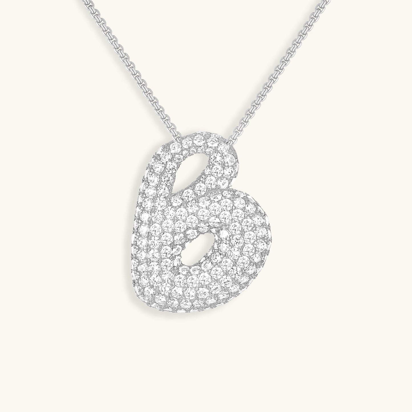 Avelena | Bubble Initial-Diamant-Halskette