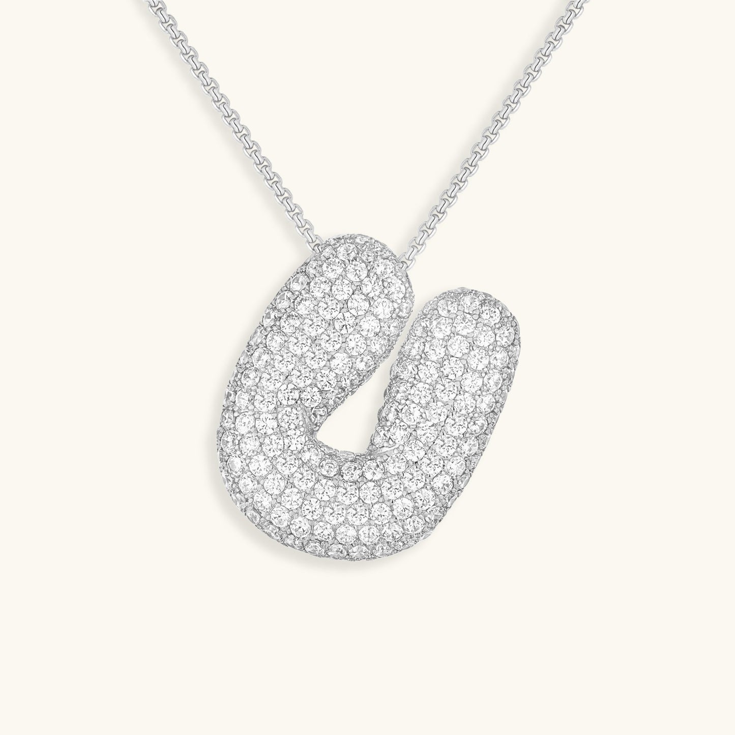 Avelena | Bubble Initial-Diamant-Halskette