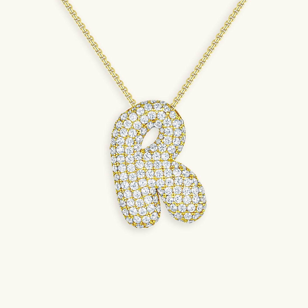Avelena | Bubble Initial-Diamant-Halskette