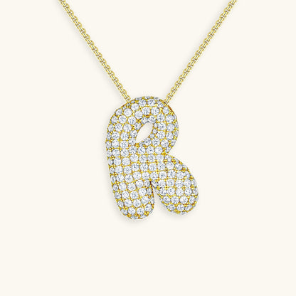 Avelena | Bubble Initial-Diamant-Halskette
