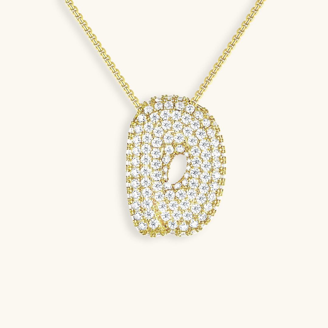 Avelena | Bubble Initial-Diamant-Halskette