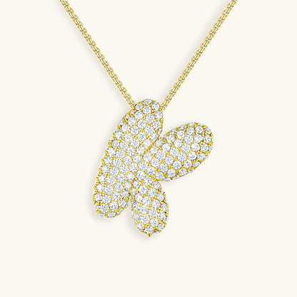 Avelena | Bubble Initial-Diamant-Halskette