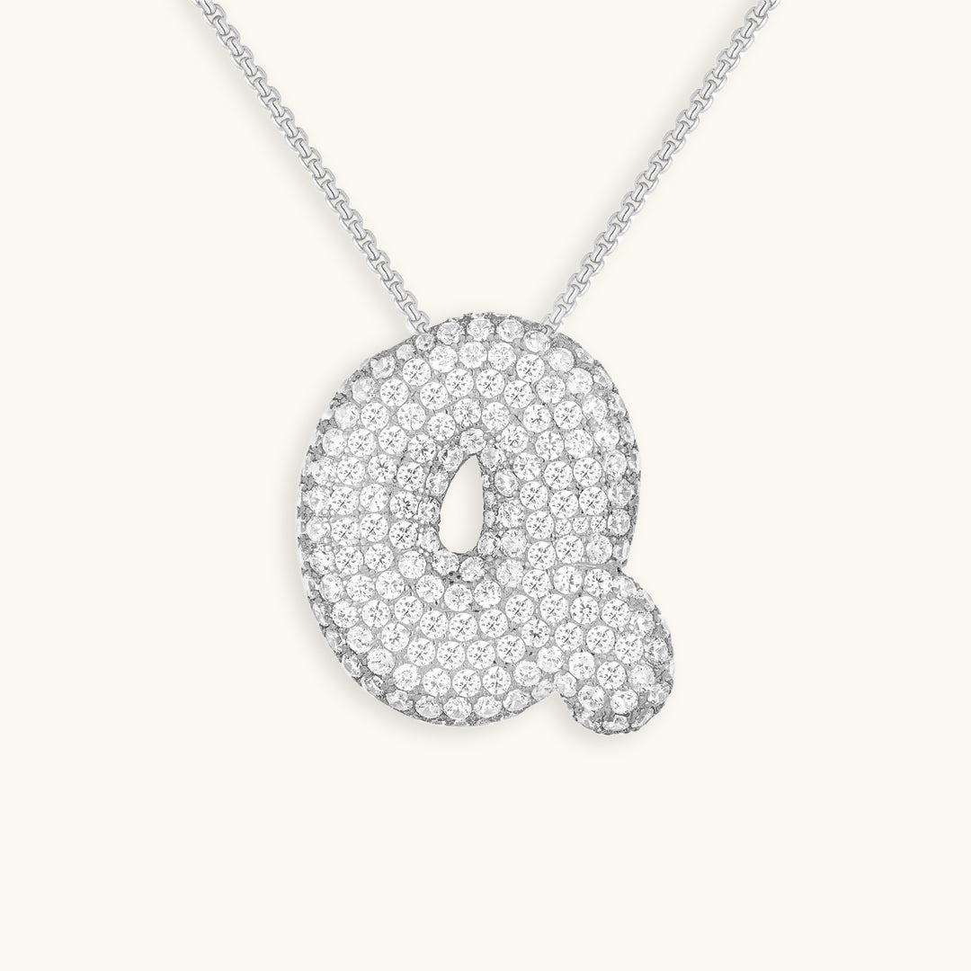 Avelena | Bubble Initial-Diamant-Halskette