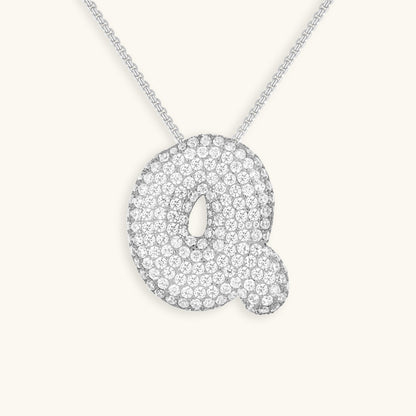 Avelena | Bubble Initial-Diamant-Halskette