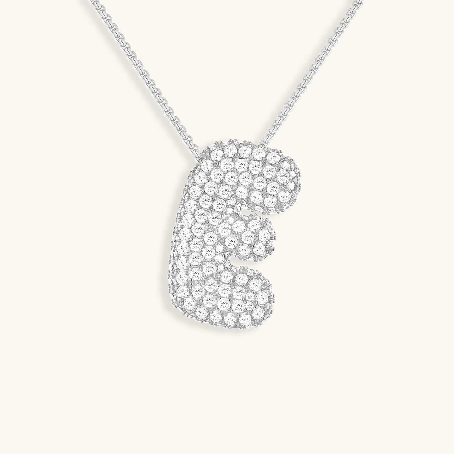 Avelena | Bubble Initial-Diamant-Halskette