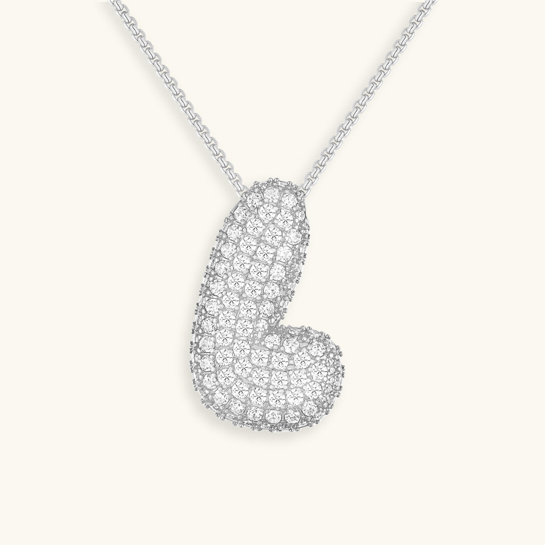 Avelena | Bubble Initial-Diamant-Halskette
