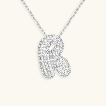 Avelena | Bubble Initial-Diamant-Halskette