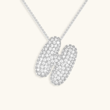 Avelena | Bubble Initial-Diamant-Halskette