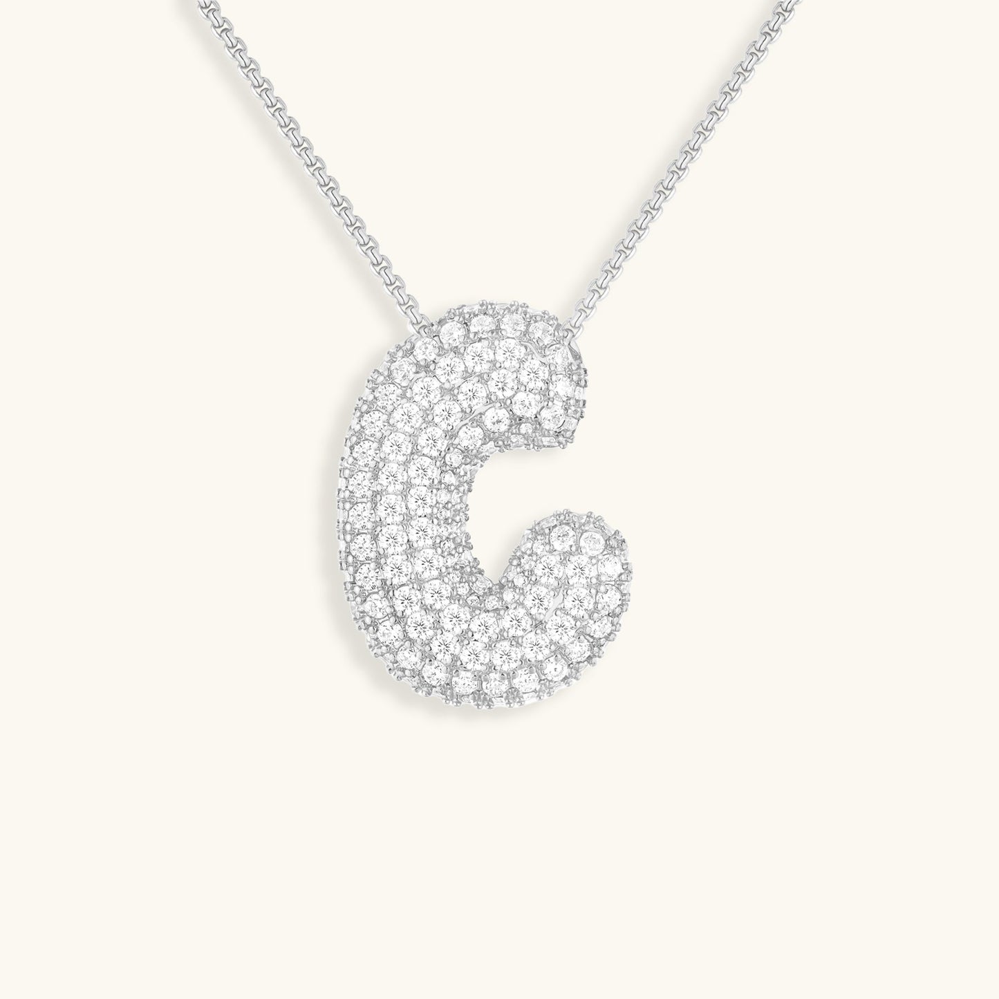 Avelena | Bubble Initial-Diamant-Halskette