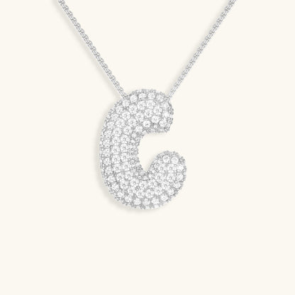 Avelena | Bubble Initial-Diamant-Halskette