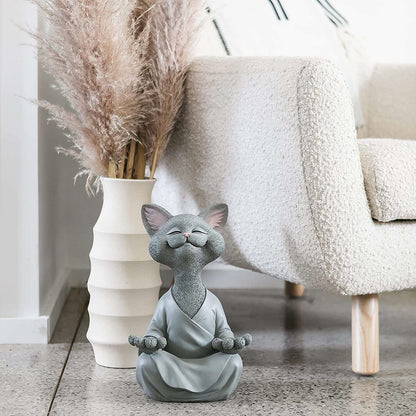 Avelena | Buddha Katze Figur - Zen Garten Dekoration