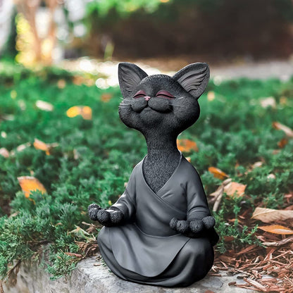 Avelena | Buddha Katze Figur - Zen Garten Dekoration