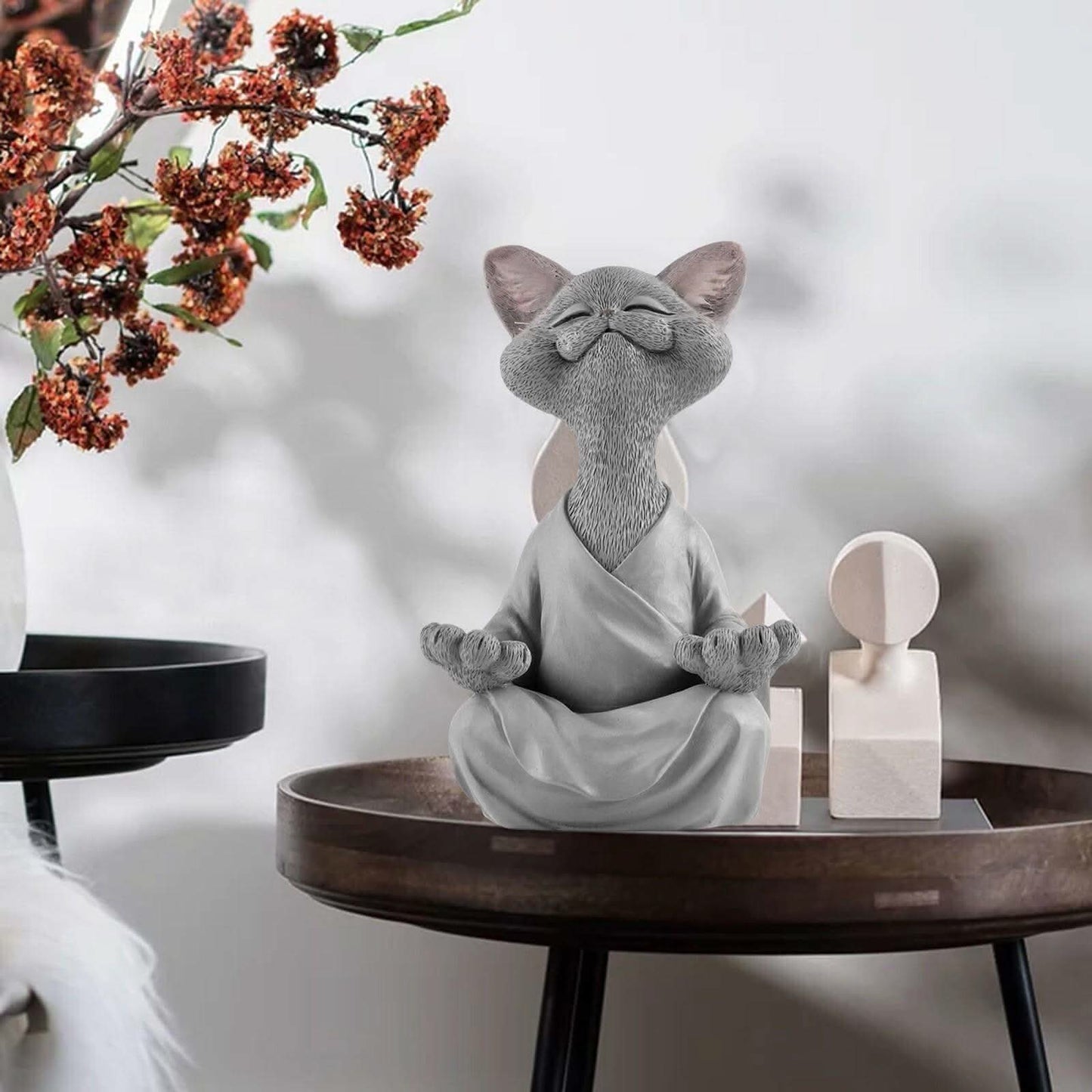 Avelena | Buddha Katze Figur - Zen Garten Dekoration