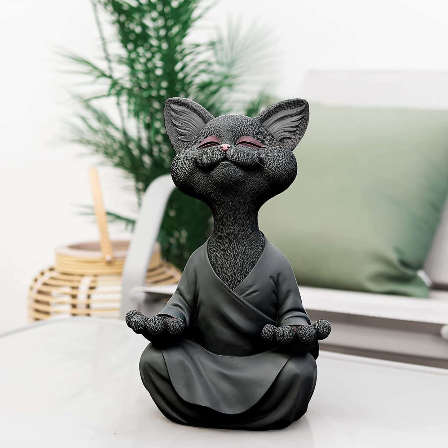 Avelena | Buddha Katze Figur - Zen Garten Dekoration
