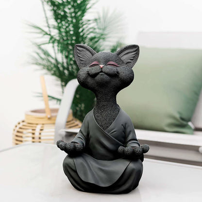 Avelena | Buddha Katze Figur - Zen Garten Dekoration
