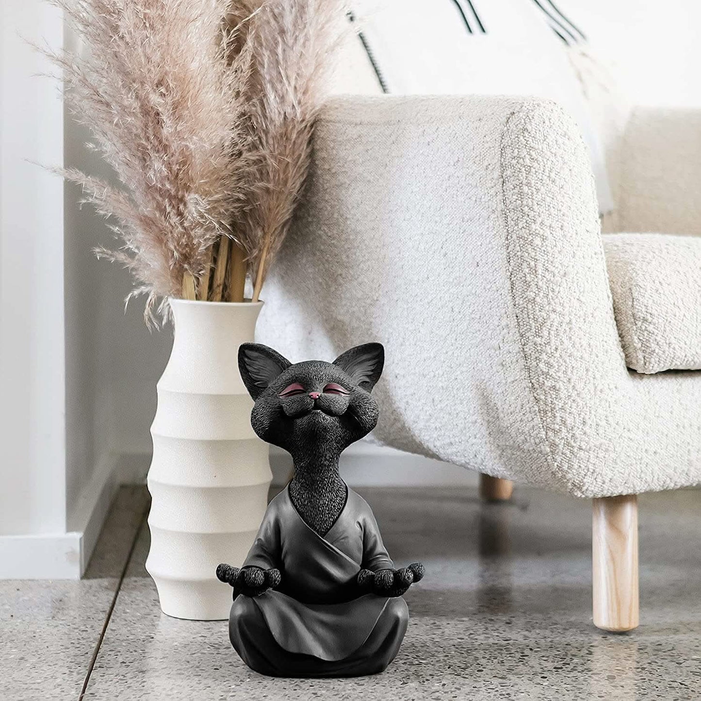 Avelena | Buddha Katze Figur - Zen Garten Dekoration