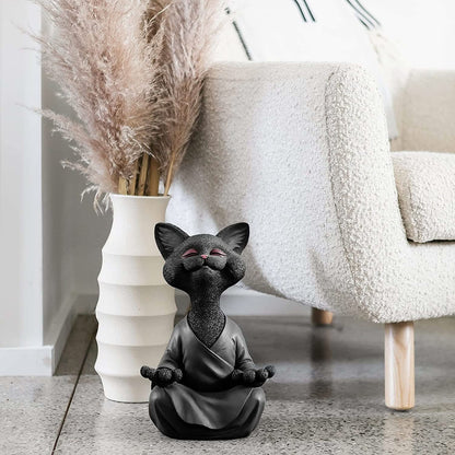 Avelena | Buddha Katze Figur - Zen Garten Dekoration
