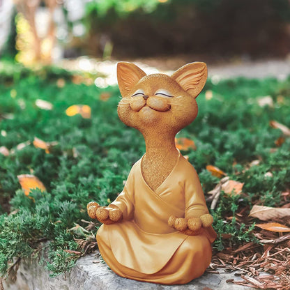 Avelena | Buddha Katze Figur - Zen Garten Dekoration