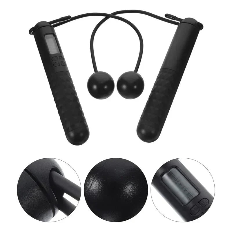 Avelena | Batteriebetriebene Springseil mit Zähler und Gewichtsbällen