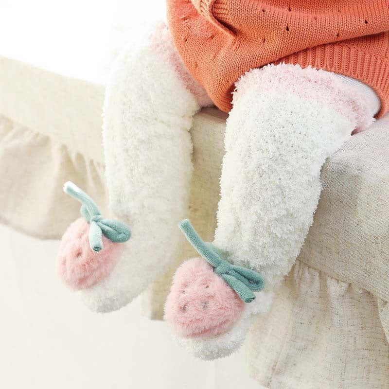 Avelena | Ein Paar Baby süße Koralle Fleece Socken