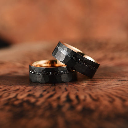 Avelena | 8Mm Schwarze Turmalin Wolframkarbid Ring Ares