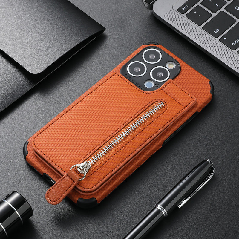 Avelena | Taschenbuchhülle Mit Reißverschluss Und Kreditkartenhalter Für Iphone