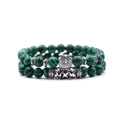 Avelena | Eule Charme Naturstein Armband