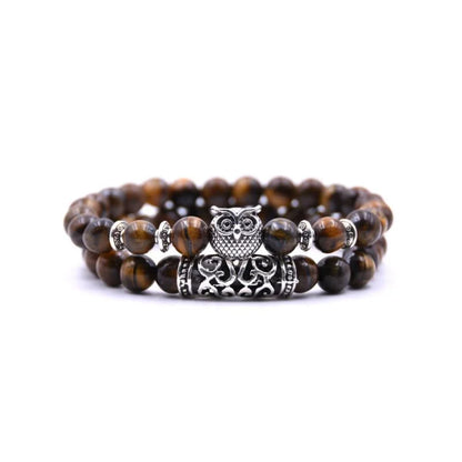 Avelena | Eule Charme Naturstein Armband