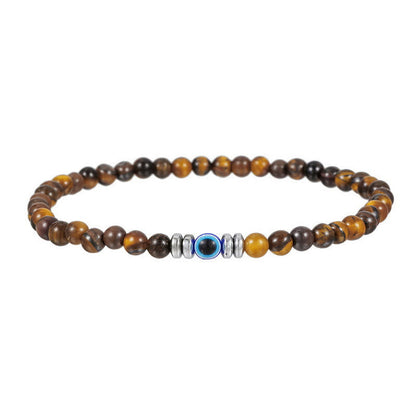 Avelena | Gemachte 4Mm Natürliche Steinarmband mit Bösem Blick Thor Edition für Männer