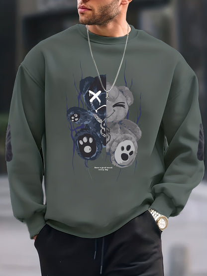 Avelena Mode Crew Neck Baumwolle Pullover Sweatshirt für Männer | Perfekt für Alltagskleidung