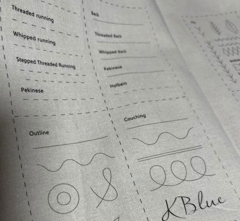 Avelena | DIY Stickbuch „Stitch Book“ | 86 Stickstiche lernen | 7 Stoffseiten | Für Anfänger & Profis